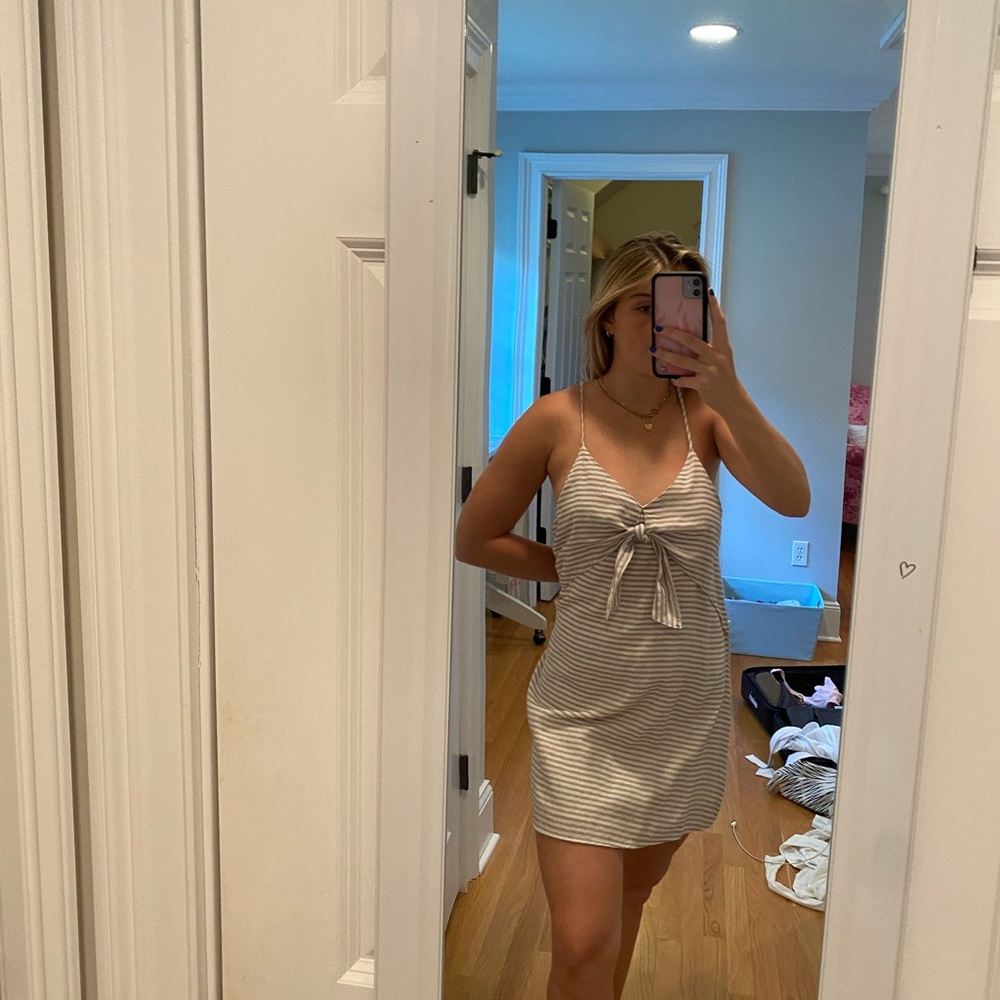 Cute brown and white dress